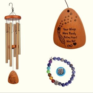 Pet Memorial Wind Chimes for Outside Deep Tone